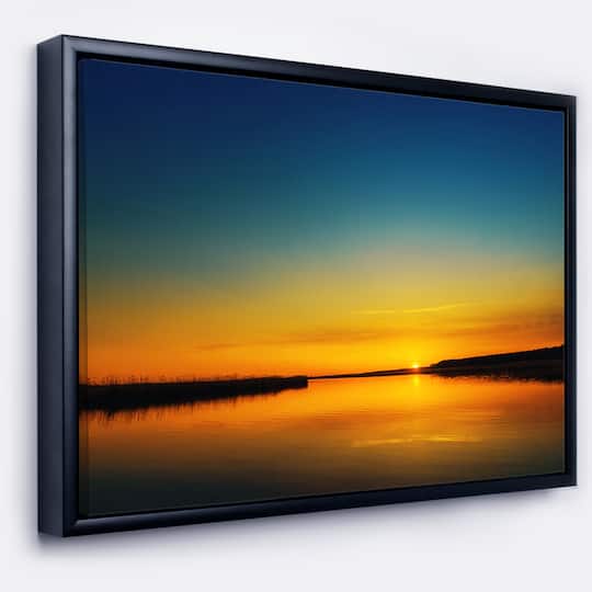 Designart - Orange Sunset Over River